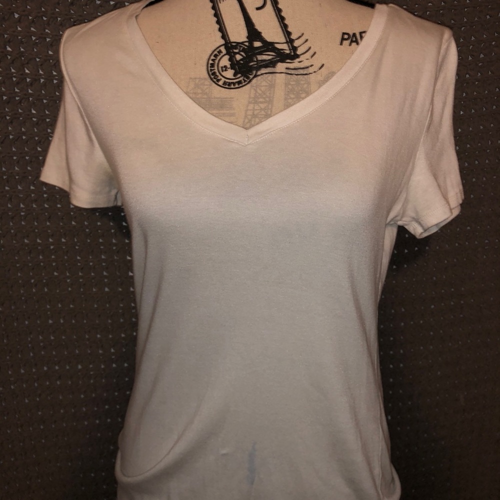 White V-neck